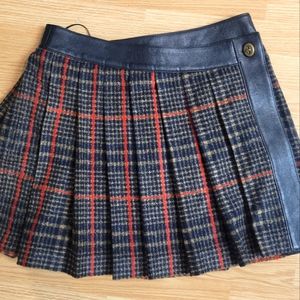 Plaid Coach wool kilt skirt